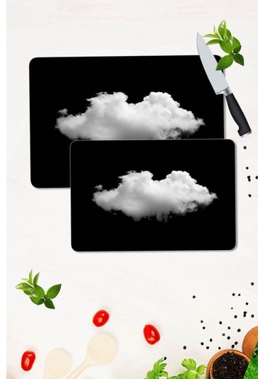 2' Li Takım 30X40 Cm Ve 20X30 Cm Bulut Desenli Cam Kesim Tablası