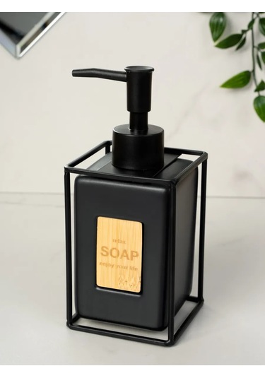 Denezo Seramik Sıvı Sabun Dispanseri, Banyoda Kullanım İçin Dağıtıcı 355464691 Siyah