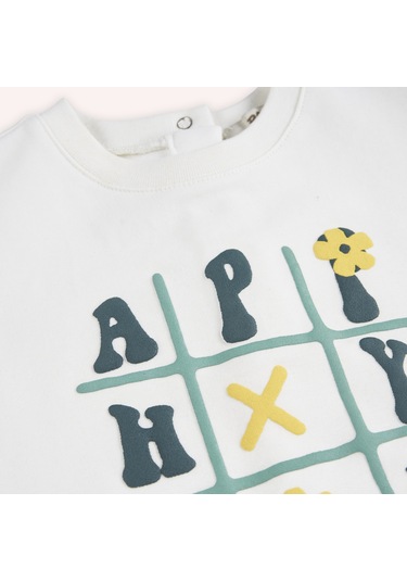 Kız Çocuk Baskılı Sweatshirt Ekru 2421gb08024-4923 001