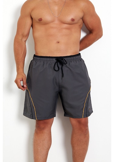 Enrico Ferry Erkek Orta Gri Büyük Beden Deniz Şortu Edy2518b-og Gri