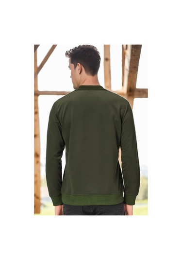 V4007 Dewberry Erkek Sweatshırt-düz Haki Düz Haki