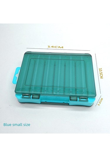 Neevoyu Çift Taraflı Küçük Boy 14x10.5x3.2 Mavi Olta Takı Yedekleri Saklama Kutusu - Yem, Minno, Sert Yem, Kalem Yem, Kalamar Sahte Yem İçin Dayanıklı Organize Kutusu