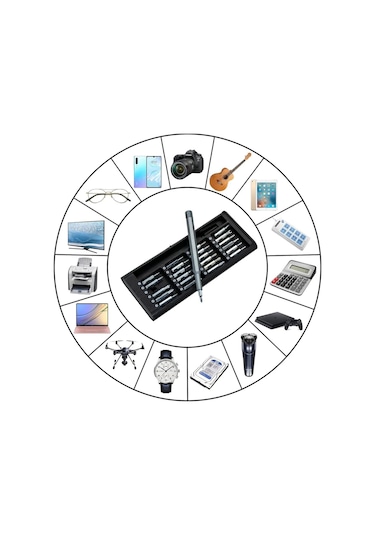 Merttools 25 Parça Mıknatıslı Tornavida Seti Deri Çantalı Laptop Gözlük Saat Tamir