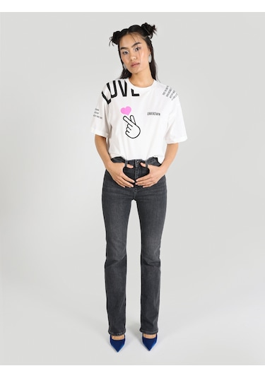 Colins 797 Cl1064452 Adel Flare Fit Dar Kesim Yüksek Bel İspanyol Paça Kadın Jean Siyah Mavi Colins 797 Cl1064452 Adel Flare Fit Dar Kesim Yüksek Bel İspanyol Paça Kadın Jean Siyah Mavi