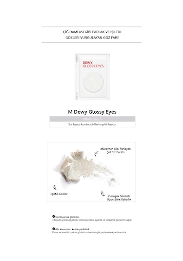 Missha M Dewy Glossy Eyes Parlak ve Işıltılı Görünüm Sunan Göz Farı White Beach