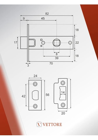 Vettore Plastik Altın Renkli İç Kapı Mandalı 194977339