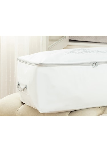 Madame Coco Çiçek Desen Baskılı Hurç - Beyaz / Gri Bhu-1252x28x21cm-beyaz/gri Beyaz - Gri