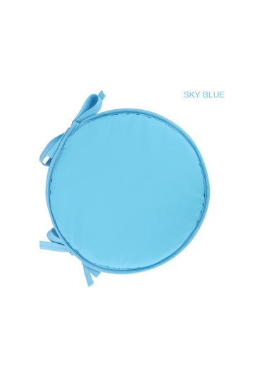 Açık Mavi Yuvarlak Bistro Dairesel Sandalye Minderi Koltuk Yedekleri Mutfak Yemek Çıkarılabilir Kapak Yeni