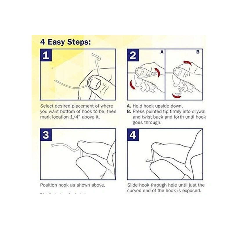 Fortunelane 20 Adet Paslanmaz Çelik Duvar Kancası: Ev Dekorasyonu, Ahşap/alçı Duvarlar İçin, Ev Giyim Asma Kancaları