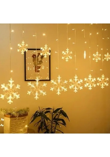 3 Metre Saçaklı Kar Tanesi Perde Led Gün Işığı