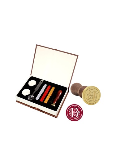 Kartlar, Zarflar, Davetiyeler, Şarap Paketleri, Düğün Mektupları İçin Mühürleme Mum Çubukları İle Klasik Mühür Damgası Seti - Stil B