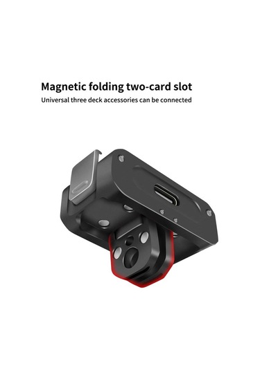 Djı Osmo Action 2 Kamera Manyetik Şarj Tabanı İçin 1/4 İnç Ve Arri Delikli, Özellik: Set A Siyah