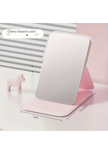 Willowhaven Katlı Taşınabilir Pembe Aynalı Makyaj Aynası Ayaklı Kompakt Pembe