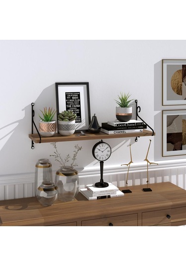 Decormet Seramoni Raf Seti 1 Raflı 200 720 Ceviz Çok Renkli