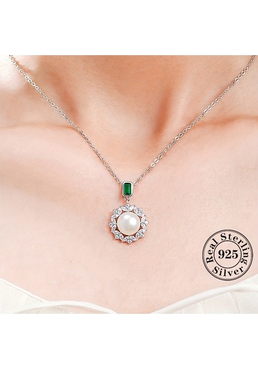 İnci Kolye Niş Tasarım Zincir Takı Gümüş