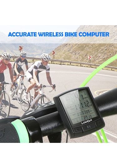 Lixada-bisiklet Bisiklet Bilgisayar Bisiklet Kilometre-kablolu Yb19733-2 Siyah