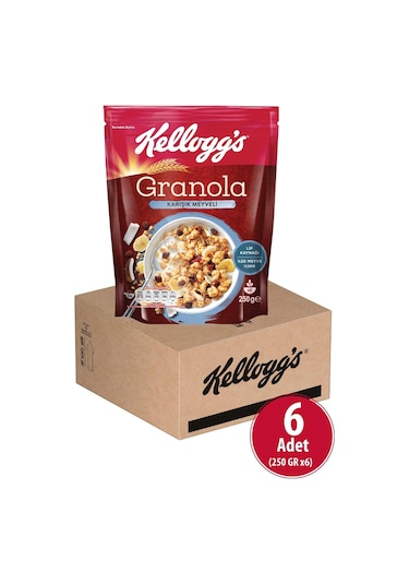 Kellogg's Karışık Meyveli Granola 6 x 250 G