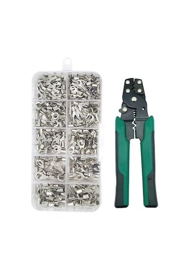Youmex 320 Adet Metal Soğuk Pres Bağlantı Terminali Seti - 10 Farklı Tip Ot/ut Çatal Ve Dairesel Uçlar, Pense İle Depolama Kutusu