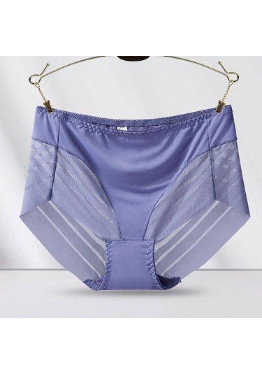 Tcherchi Büyük Beden Yüksek Bel Dantelli Nefes Alabilen Kadın İç Çamaşırı Açık Mor