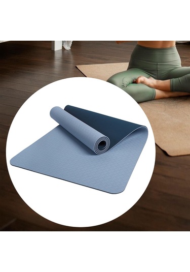 Suntek Egzersiz Yoga Minderi Hafif Konfor Seyahat Mavi-183x61x0,6cm