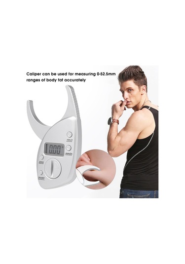 Vkemall Dijital Vücut Yağı Ölçer - Abs Malzeme, 0-52.5mm Aralığı, Lcd Ekranlı, Portatif, Hassas Ölçüm - Gümüş