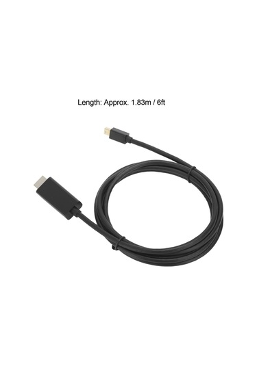 Mufunye Mini Dp'den Hdmı'ye Erkek-erkek Dönüştürücü Kablosu, 4k Ultra Hd Destekli, 1.83m, Siyah, Ses-video Aktarımı, Plug & Play, Projeksiyon Ve Tv Uyumlu