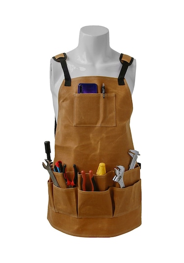 Feelingirl Takipçi Kuponu Mumlu Kanvas Çok Önlük Ayarlanabilir Askı Ağır Hizmet Marangoz Atölyesi Önlüğü