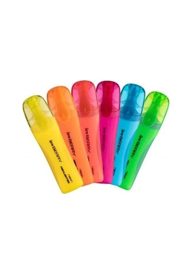 Serve Berry Fosforlu Kalem 12 Renkli Set Sv-Brfk12Ktfrps Çok Renkli