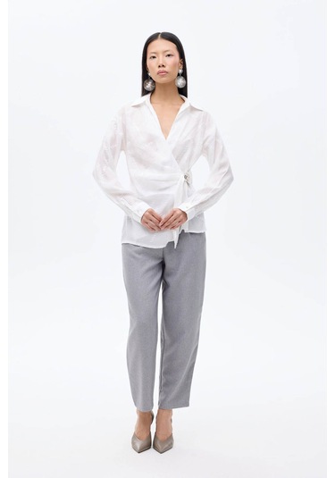 Quzu Ekru Kadın Gömlek Blz00847 Ekru