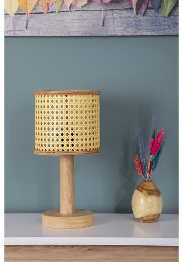 Natura Hazeran Masif Ahşap Abajur Ahşap