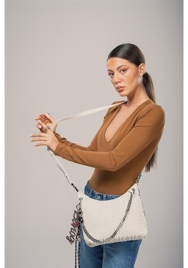 Ççs Kadın 17802 Omuz Çantası Beyaz