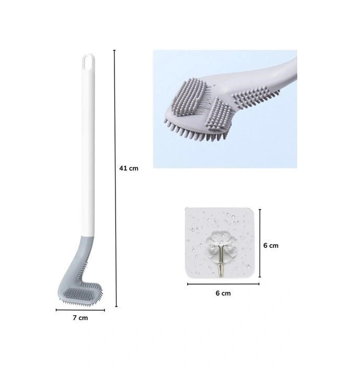 Sıladanal Golf Tasarımlı Silikon Wc Klozet Mutfak Temizlik Fırçası Kanca Hediyeli Siyah