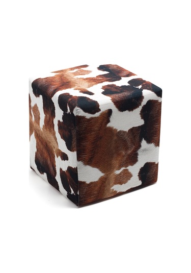 Favora Milky Puf - Kahverengi - Beyaz Beyaz