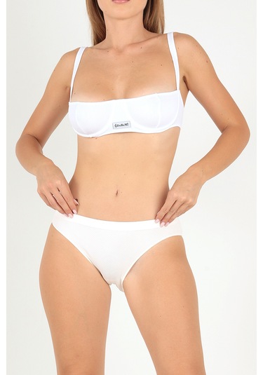 Doremi Seamless Kapsız Straplez Wire Sütyen Beyaz-80 Beyaz