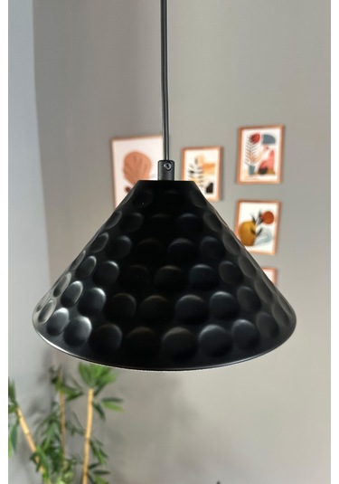 Rumy Siyah Tekli Avize Retro Sarkıt Ofis Showroom Salon Mutfak Avizeleri Siyah