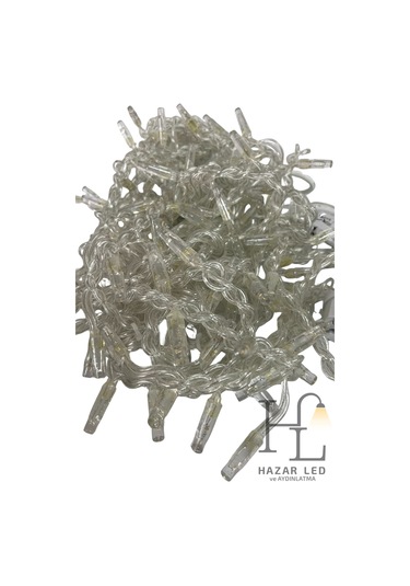 2.5 M Flaşlı 152 Ledli 24 Saçaklı Eklenebilir Ip65 Dış Mekan Şeffaf Kablolu Dekoratif Led Işık Gün Işığı Beyaz