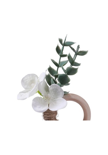 Homyl 6x Peçete Halkaları Parti Çiçekli Mutfak Festivali Tokaları Beyaz