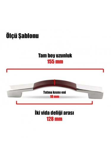 Armada Mobilya Çekmece Dolap Kulpu 128 Mm Krom Ahşap Desenli Mat Meşe