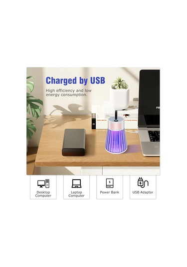 Kamp, Bahçe Ve Teras İçin Sivrisinek Öldürücü Lamba, Usb Şarj Edilebilir, Mini Uv Elektrikli Böcek Öldürücü, Taşınabilir Sinek Tuzağı