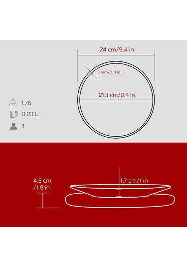 Lava Döküm Yuvarlak Servis Tabağı Ve Kayın Servis Ahşabı. Çap Ø 21cm.-bordo Bordo