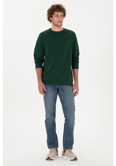 U.s. Polo Assn. Erkek Koyu Yeşil Sweatshirt 50313752-vr079 Koyu Yesıl