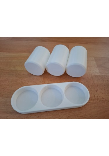 Beyaz 3 Bölmeli 3d Baskı Diş Fırçası Organizeri Banyo Düzenleyici Sert Plastik Beyaz