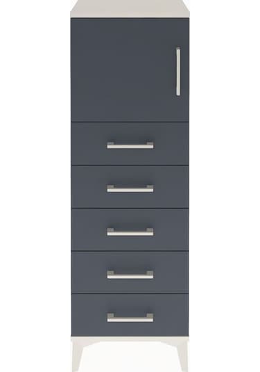 Arges Dolap Tek Raflı 5 Çekmeceli Tek Kapaklı 44x30x134 Aytaşı-antrasit Aytası