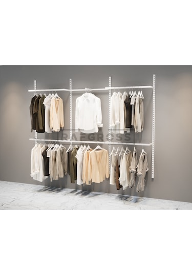 Mağaza Raf Sistemi, Askılık Sistemi, Butik, Mağaza Stand Beyaz