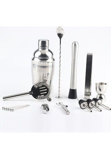 Pazly Akrilik Montajlı 18'lilik Kokteyl Çalkalayıcı Seti 350ml, Mutfak Ekipmanı, Profesyonel Barmen Seti