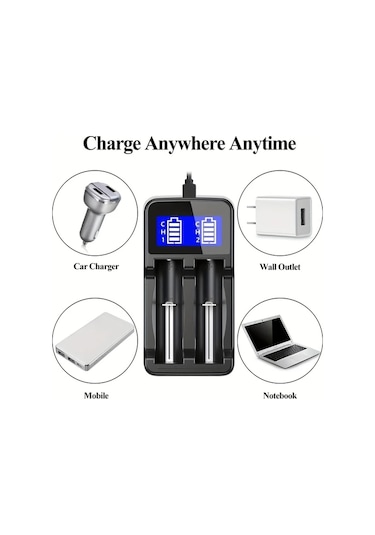 Xuweiwei Seıvı Evrensel Akıllı Şarj Cihazı Pil Şarj Cihazı Sw-1 İki Tip-c Portlu Lcd Ekran Çoklu Pil Uyumlu 18650 26650 21700 Aa Aaa