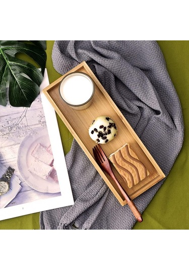 Servis Tepsisi, Japon Tarzı Masif Bambu Servis Tepsisi Meyve Çayı Kahvaltı Servis Tepsisi Ev, Parti, Restoran İçin Küçük Eşyaları Düzenleyin