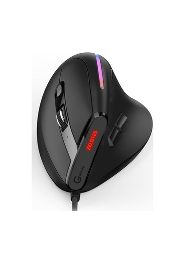 Novahub Zelotes T-50 Kablolu Rgb 9 Tuşlu Optik Ergonomik Dikey Mouse - Siyah T-50