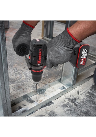 Kress KUC33.1 20V/5.0AH Li-ion 95NM Çift Akülü Profesyonel Şarjlı Darbeli Matkap