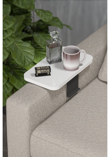 Zigon Sehpa Yan Sehpa Ayarlanabilir Tepsi Dikdörtgen Dekoratif Modern Yatay Dikey Koltuk Sehpası Beyaz Beyaz